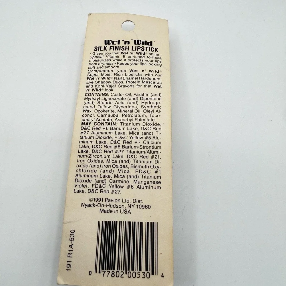 Vtg Wet 'n Wild Silk Finish Lipstick 1991 Pavion NOS Sealed Blister Pack LOT 10